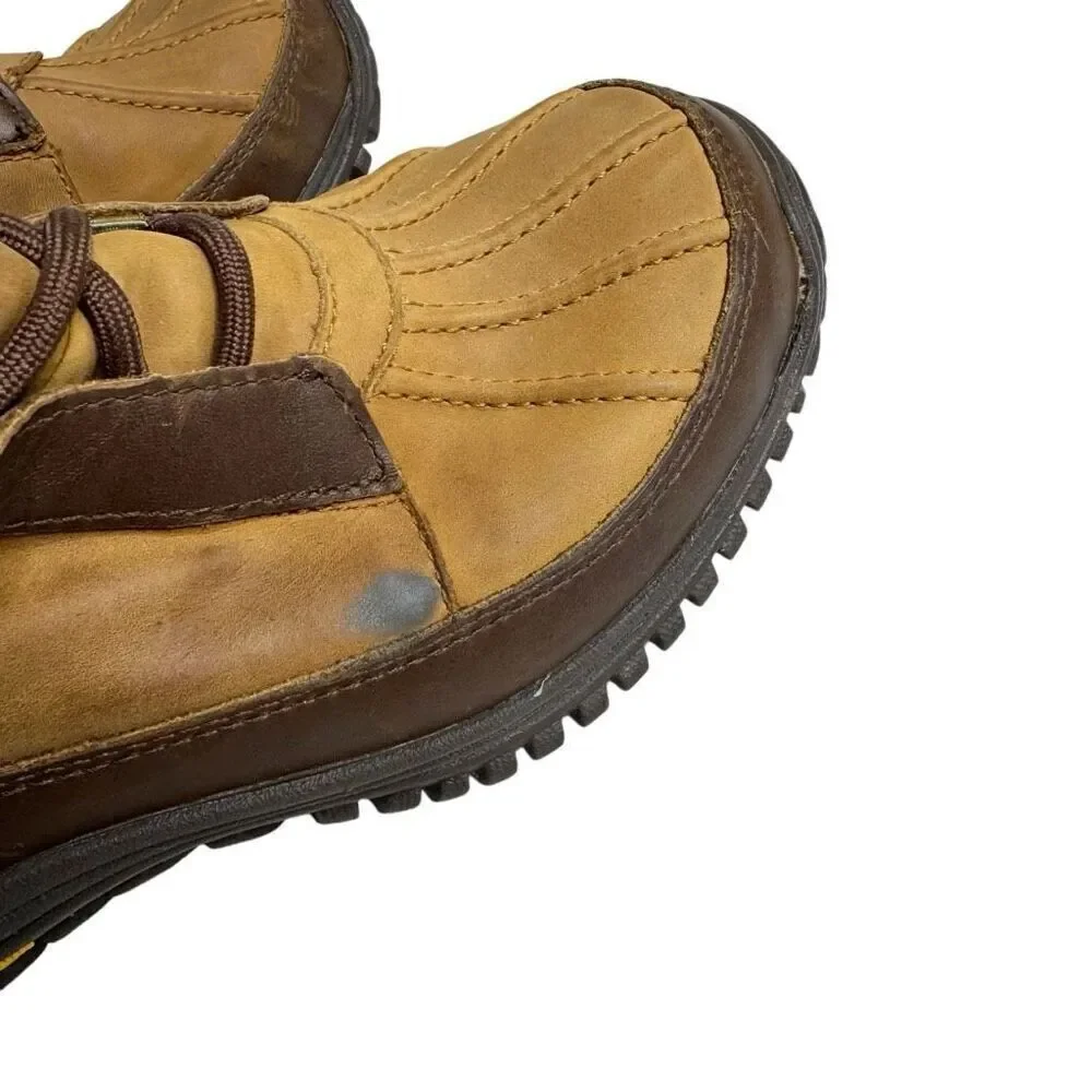 Ugg brown/ tan fur lined mixon leather boots size 5.5
